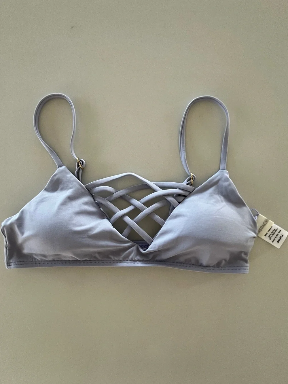 L*Space Lavender Lilac Jaime Strappy Front Bralette Bikini Top Size Small NWOT